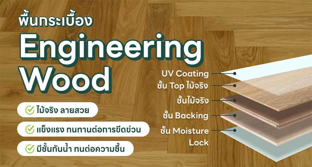 พื้นกระเบื้อง Engineering Wood