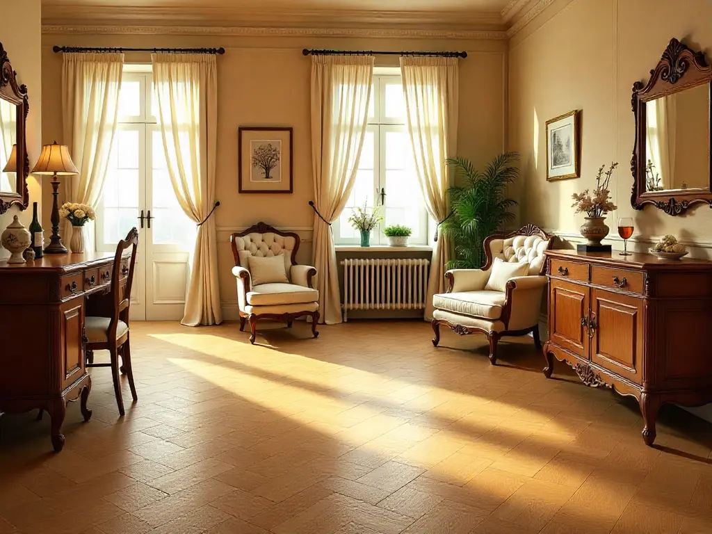 พื้นไม้ลายก้างปลา สี Golden Oak